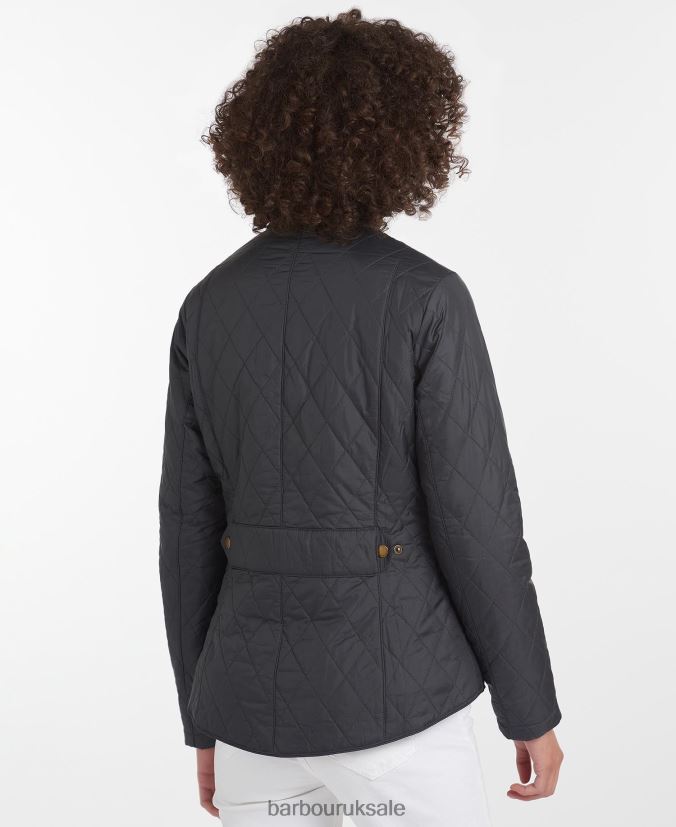 Flyweight Cavalry Quilted Jacket Barbour Women R08LB61406 Clothing Black/Stone
