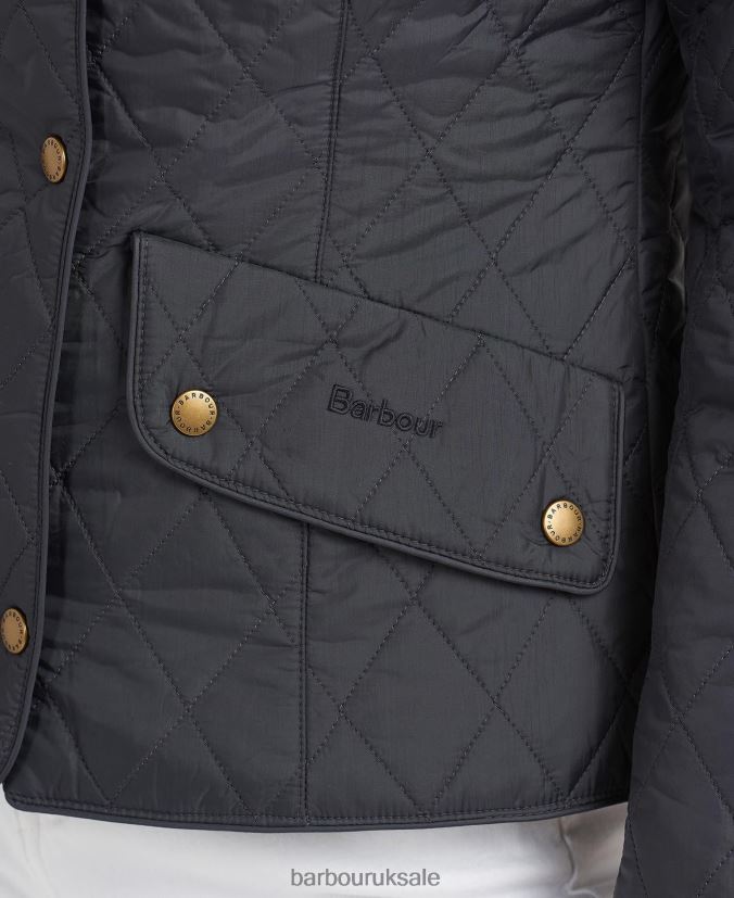 Flyweight Cavalry Quilted Jacket Barbour Women R08LB61406 Clothing Black/Stone