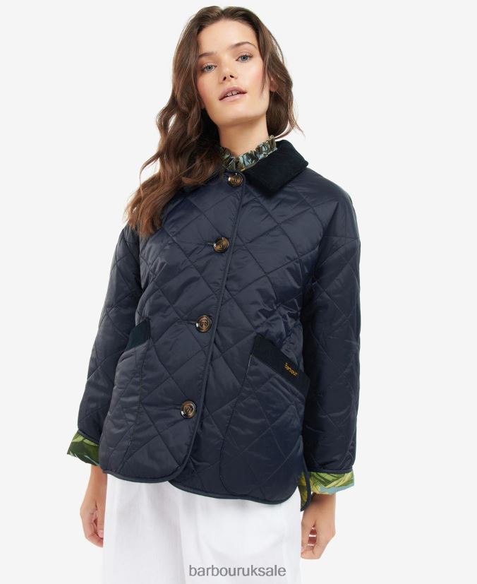 Gransden Reversible Quilted Jacket Barbour x House of Hackney Women R08LB61432 Clothing Dark Navy/Limerence/Sky