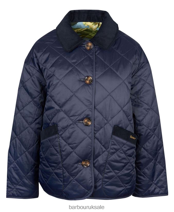 Gransden Reversible Quilted Jacket Barbour x House of Hackney Women R08LB61432 Clothing Dark Navy/Limerence/Sky
