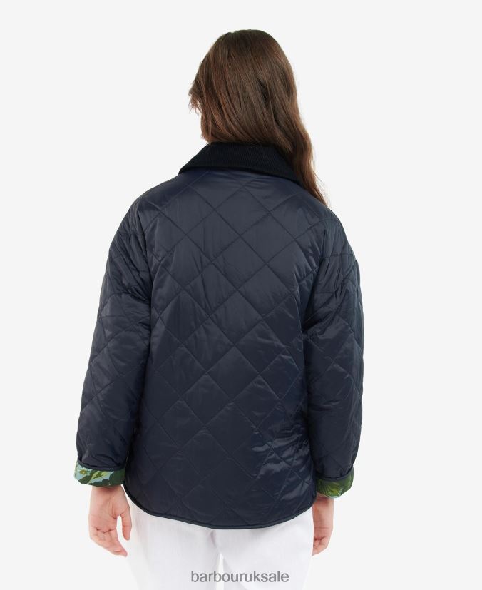 Gransden Reversible Quilted Jacket Barbour x House of Hackney Women R08LB61432 Clothing Dark Navy/Limerence/Sky