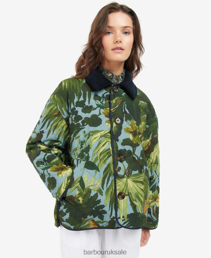 Gransden Reversible Quilted Jacket Barbour x House of Hackney Women R08LB61432 Clothing Dark Navy/Limerence/Sky