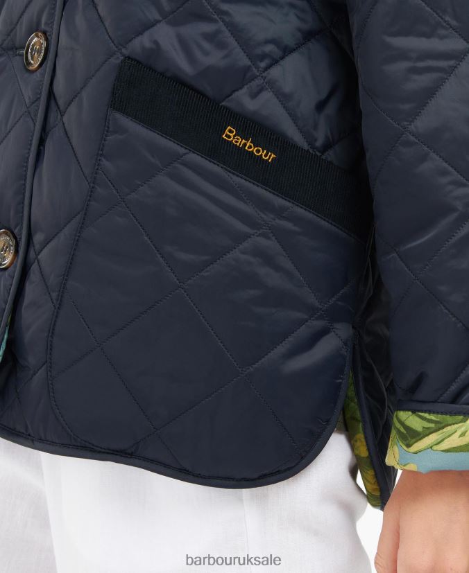 Gransden Reversible Quilted Jacket Barbour x House of Hackney Women R08LB61432 Clothing Dark Navy/Limerence/Sky