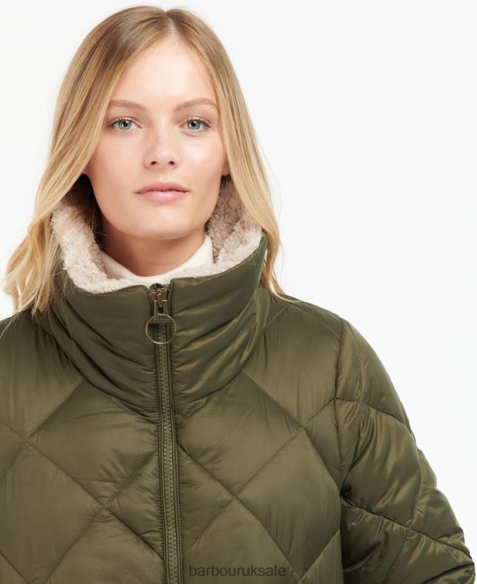 Kilmory Quilted Jacket Barbour Women R08LB61514 Clothing Fern Leaf/Classic Tartan