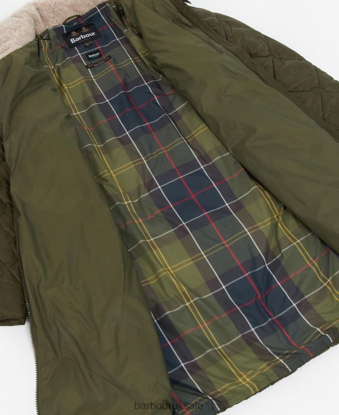 Kilmory Quilted Jacket Barbour Women R08LB61514 Clothing Fern Leaf/Classic Tartan
