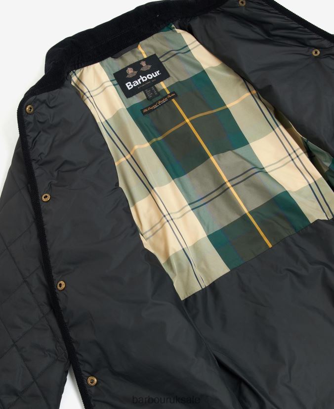 Long Cavalry Quilted Jacket Barbour Women R08LB61506 Clothing Black/Ancient
