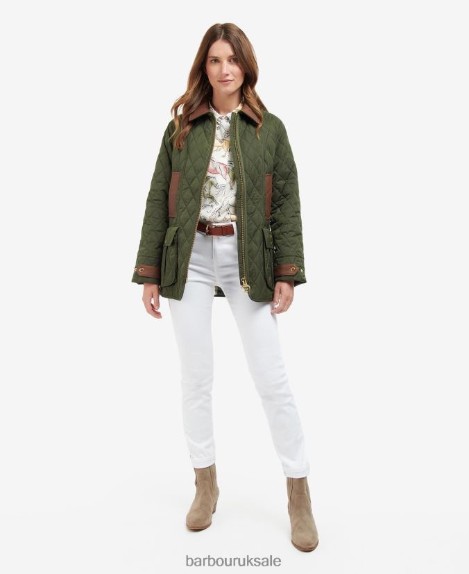 Premium Beadnell Quilted Jacket Barbour Women R08LB61430 Clothing Olive/Ancient