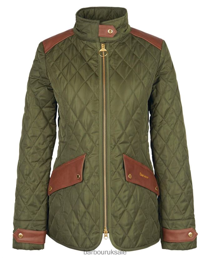 Premium Cavalry Quilted Jacket Barbour Women R08LB61485 Clothing Olive/Ancient