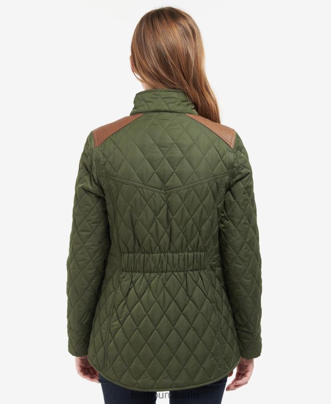 Premium Cavalry Quilted Jacket Barbour Women R08LB61485 Clothing Olive/Ancient