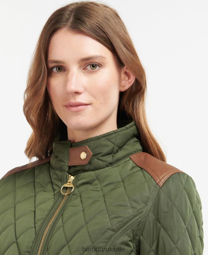 Premium Cavalry Quilted Jacket Barbour Women R08LB61485 Clothing Olive/Ancient