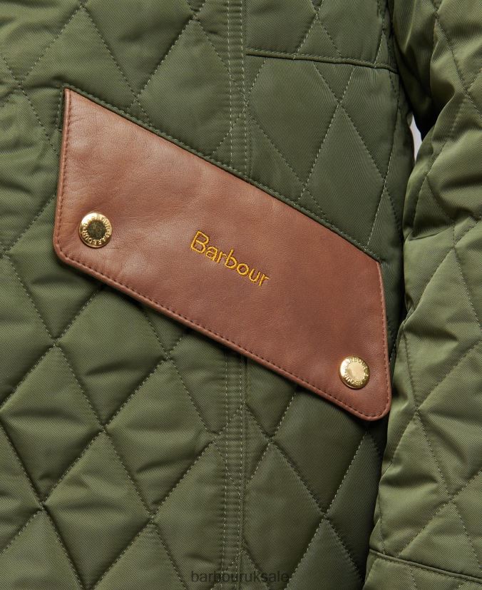 Premium Cavalry Quilted Jacket Barbour Women R08LB61485 Clothing Olive/Ancient