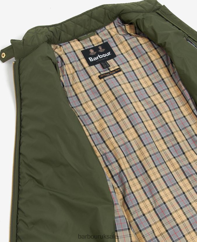 Premium Cavalry Quilted Jacket Barbour Women R08LB61485 Clothing Olive/Ancient