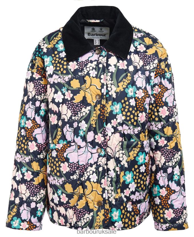 Printed Delphinium Quilted Jacket Barbour Women R08LB61438 Clothing BoTanical Wonder Print/Dark Navy