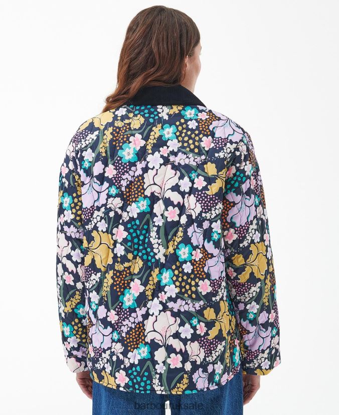Printed Delphinium Quilted Jacket Barbour Women R08LB61438 Clothing BoTanical Wonder Print/Dark Navy