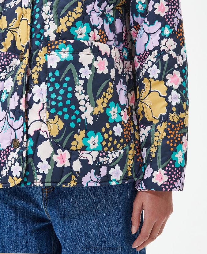 Printed Delphinium Quilted Jacket Barbour Women R08LB61438 Clothing BoTanical Wonder Print/Dark Navy