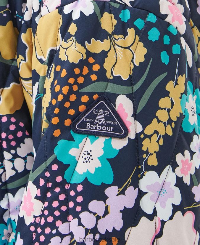 Printed Delphinium Quilted Jacket Barbour Women R08LB61438 Clothing BoTanical Wonder Print/Dark Navy