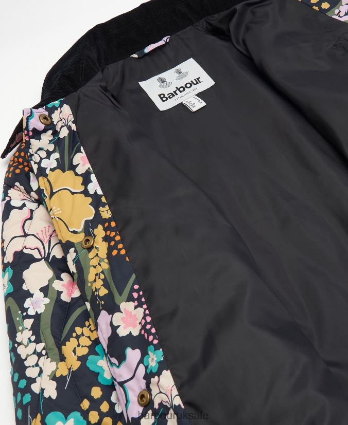 Printed Delphinium Quilted Jacket Barbour Women R08LB61438 Clothing BoTanical Wonder Print/Dark Navy
