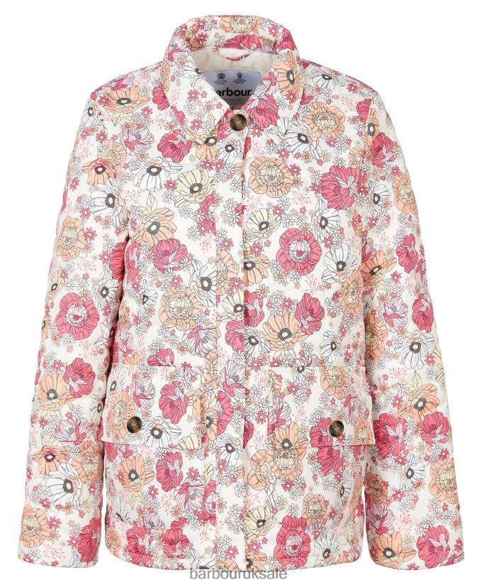 Printed Leilani Quilted Jacket Barbour Women R08LB61479 Clothing Retro Floral Yarrow/Olive Tree