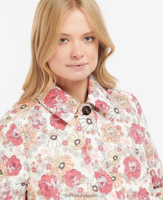 Printed Leilani Quilted Jacket Barbour Women R08LB61479 Clothing Retro Floral Yarrow/Olive Tree