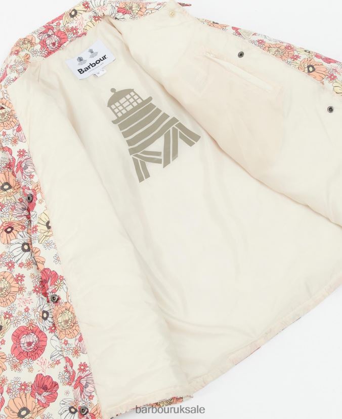 Printed Leilani Quilted Jacket Barbour Women R08LB61479 Clothing Retro Floral Yarrow/Olive Tree