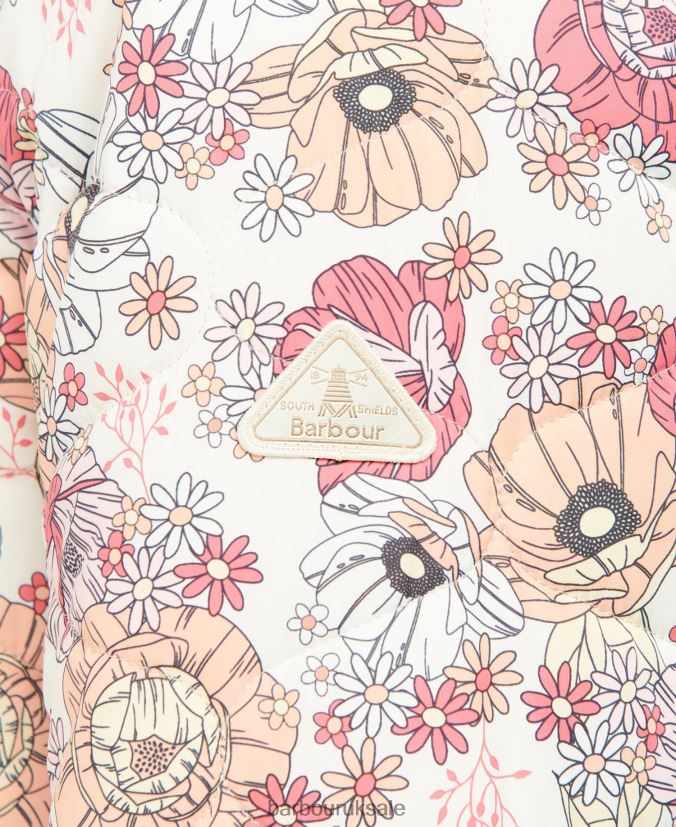 Printed Leilani Quilted Jacket Barbour Women R08LB61479 Clothing Retro Floral Yarrow/Olive Tree