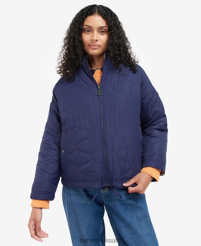 Printed Reversible Apia Quilted Jacket Barbour Women R08LB61431 Clothing Eternal Ink/Light Trench Starling Print