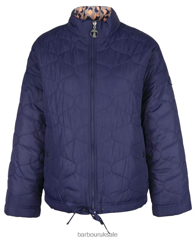 Printed Reversible Apia Quilted Jacket Barbour Women R08LB61431 Clothing Eternal Ink/Light Trench Starling Print
