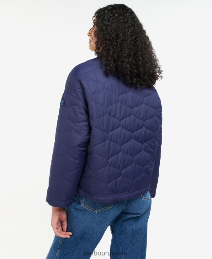 Printed Reversible Apia Quilted Jacket Barbour Women R08LB61431 Clothing Eternal Ink/Light Trench Starling Print