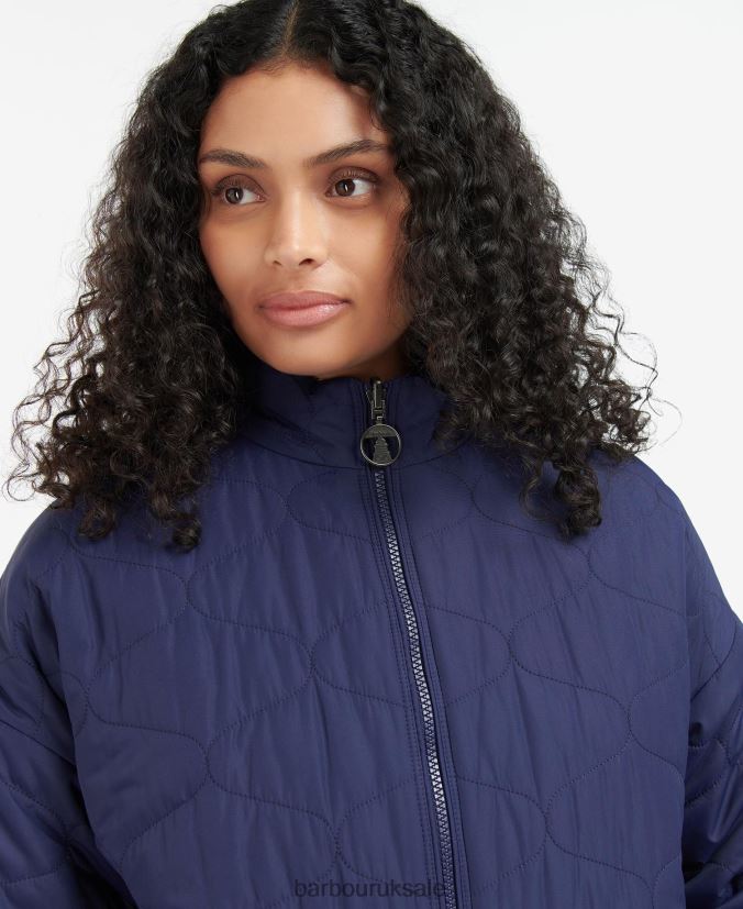 Printed Reversible Apia Quilted Jacket Barbour Women R08LB61431 Clothing Eternal Ink/Light Trench Starling Print