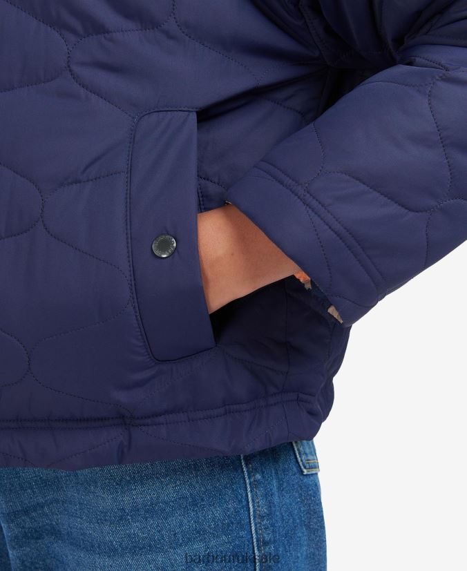 Printed Reversible Apia Quilted Jacket Barbour Women R08LB61431 Clothing Eternal Ink/Light Trench Starling Print