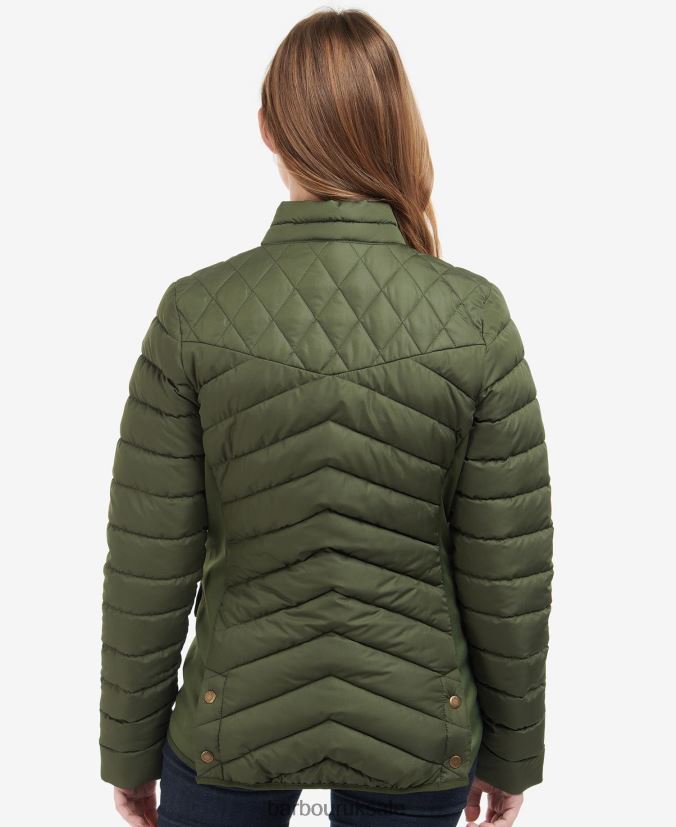 Stretch Cavalry Quilted Jacket Barbour Women R08LB61411 Clothing Olive/Olive Marl