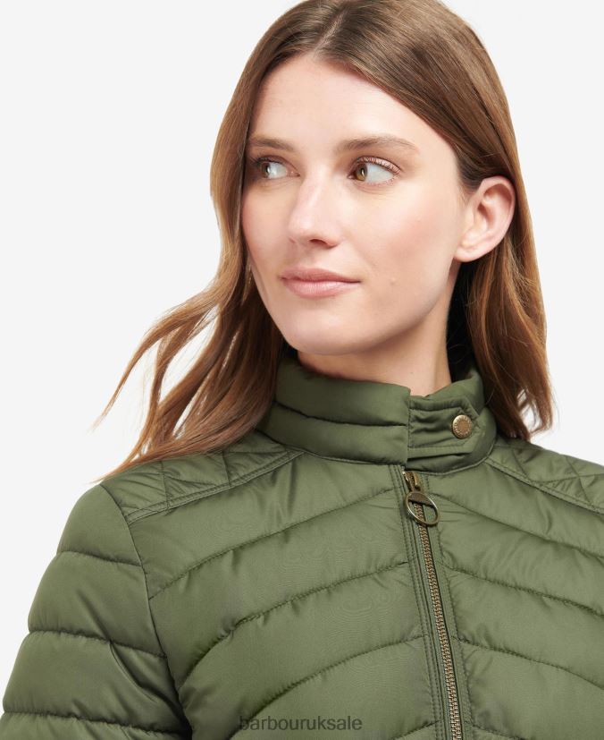 Stretch Cavalry Quilted Jacket Barbour Women R08LB61411 Clothing Olive/Olive Marl