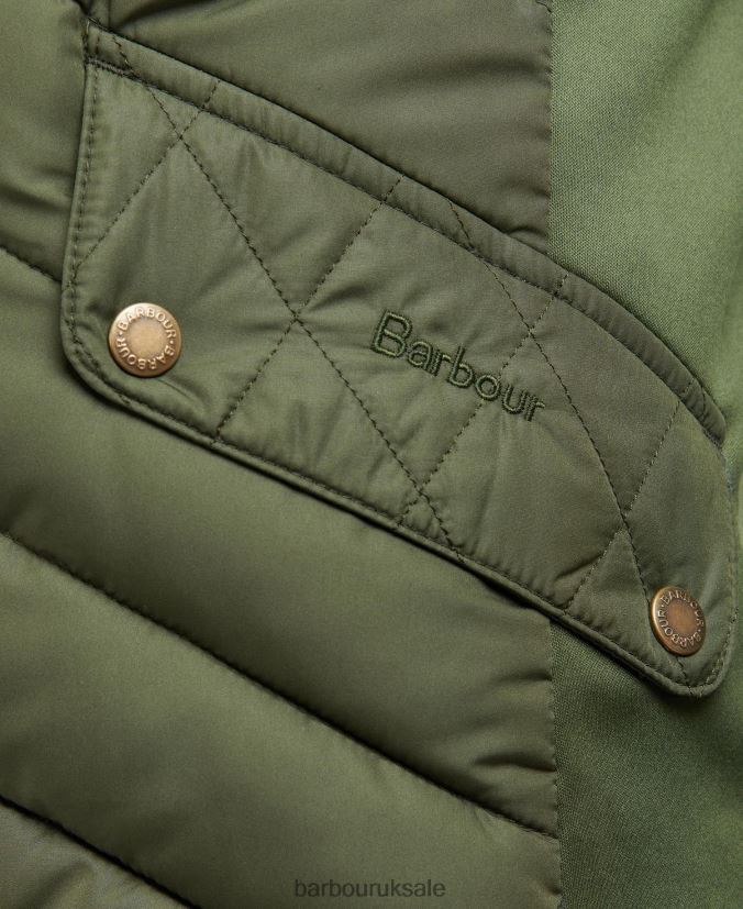 Stretch Cavalry Quilted Jacket Barbour Women R08LB61411 Clothing Olive/Olive Marl