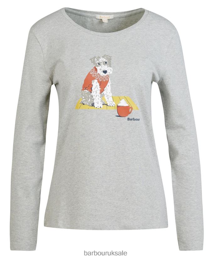 Fairsfield T-Shirt Barbour Women R08LB61745 Clothing Lt Grey Marl