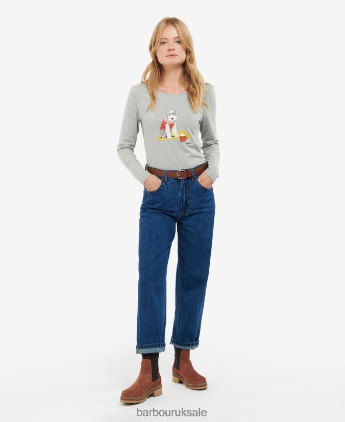 Fairsfield T-Shirt Barbour Women R08LB61745 Clothing Lt Grey Marl