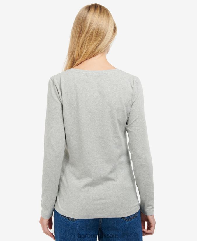 Fairsfield T-Shirt Barbour Women R08LB61745 Clothing Lt Grey Marl