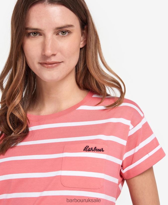 Otterburn Stripe T-Shirt Barbour Women R08LB61736 Clothing Navy/White