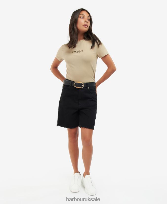 Reign Cropped T-Shirt Barbour Women R08LB61691 Clothing Classic Black
