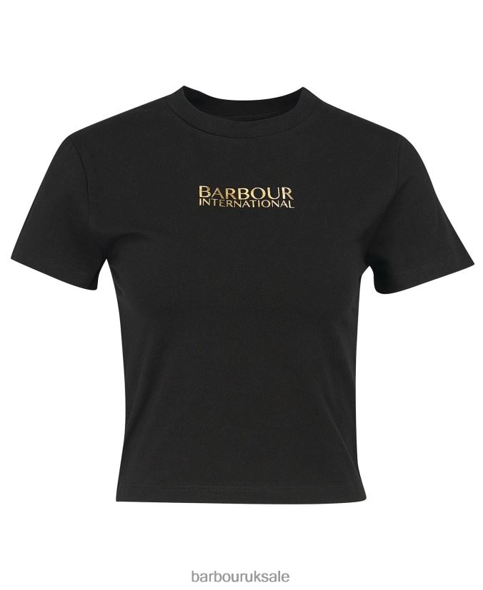 Reign Cropped T-Shirt Barbour Women R08LB61704 Clothing Classic Black