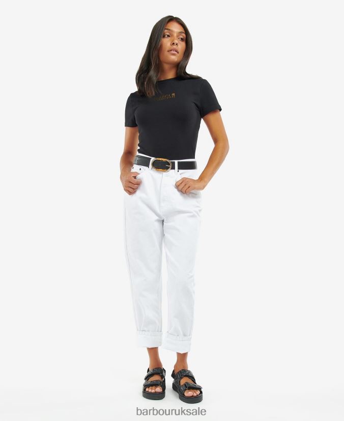 Reign Cropped T-Shirt Barbour Women R08LB61704 Clothing Classic Black