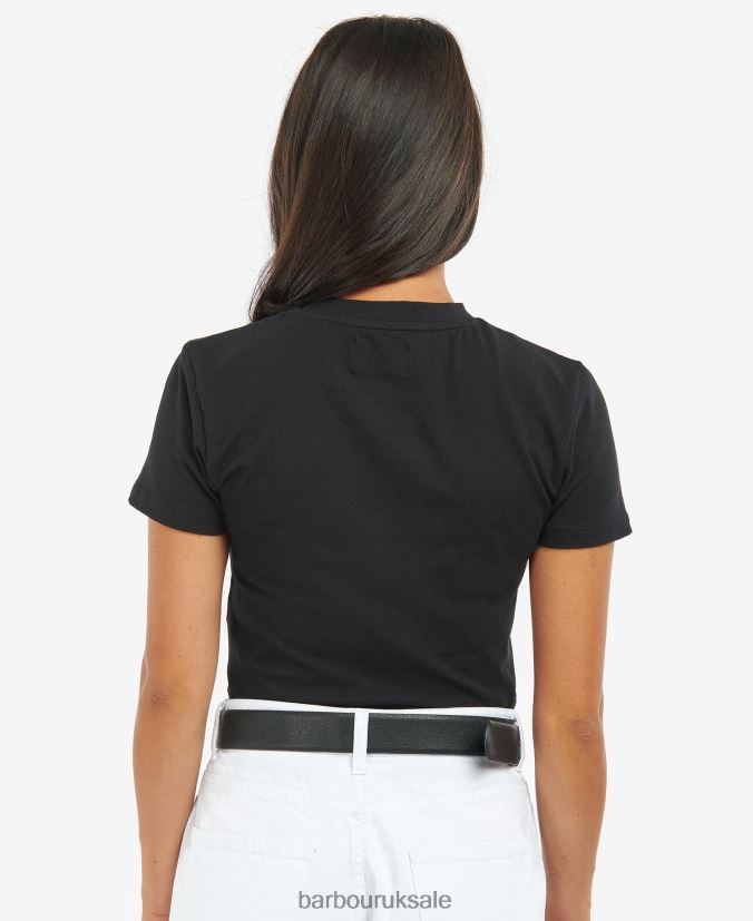 Reign Cropped T-Shirt Barbour Women R08LB61704 Clothing Classic Black