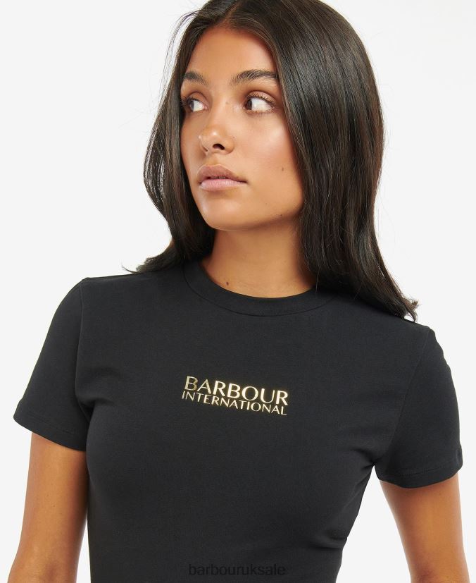 Reign Cropped T-Shirt Barbour Women R08LB61704 Clothing Classic Black