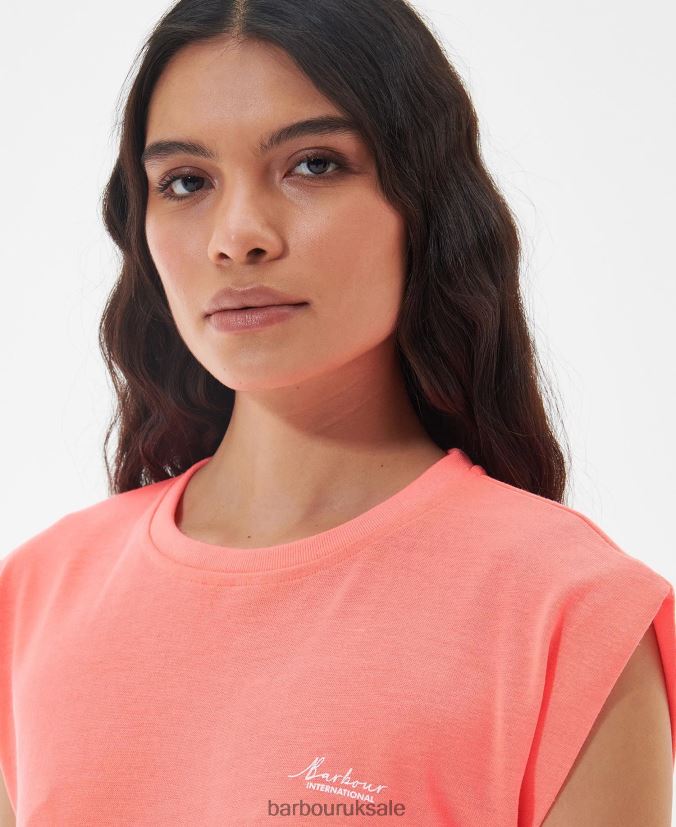 Sanderson T-Shirt Barbour Women R08LB61687 Clothing Atomic Coral