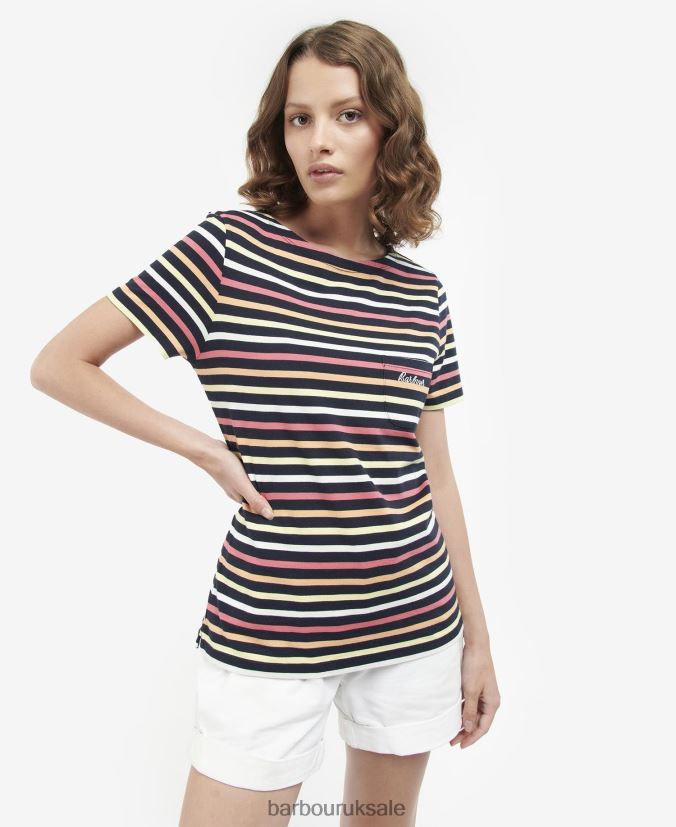 Short-Sleeved Bradley Top Barbour Women R08LB61690 Clothing Navy Multistripe