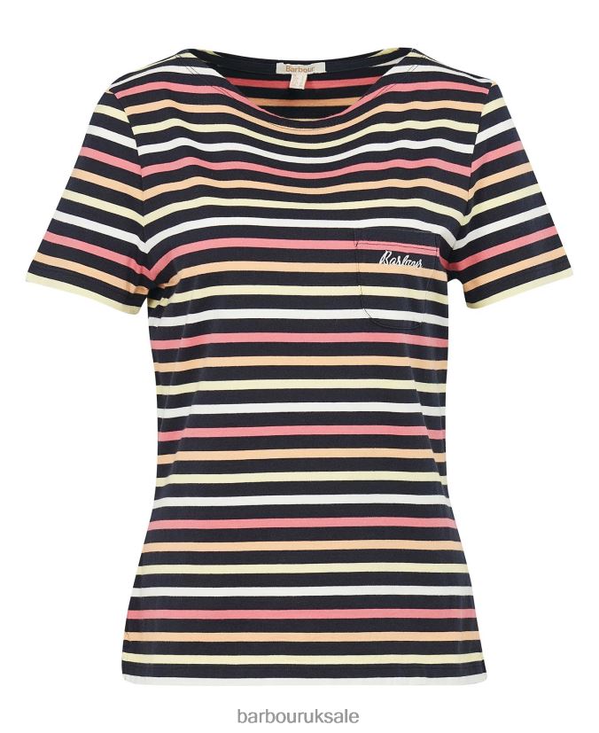 Short-Sleeved Bradley Top Barbour Women R08LB61690 Clothing Navy Multistripe