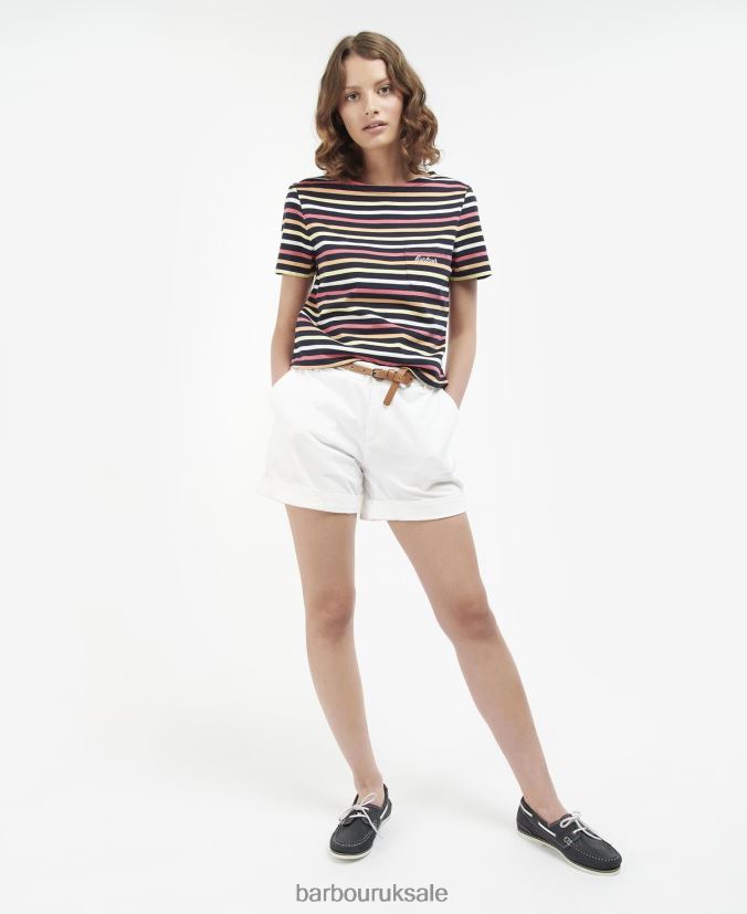 Short-Sleeved Bradley Top Barbour Women R08LB61690 Clothing Navy Multistripe