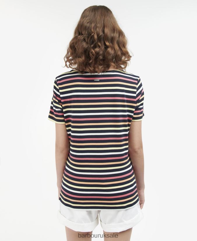 Short-Sleeved Bradley Top Barbour Women R08LB61690 Clothing Navy Multistripe
