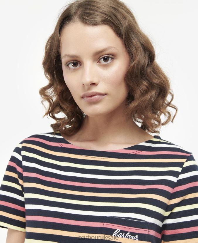 Short-Sleeved Bradley Top Barbour Women R08LB61690 Clothing Navy Multistripe