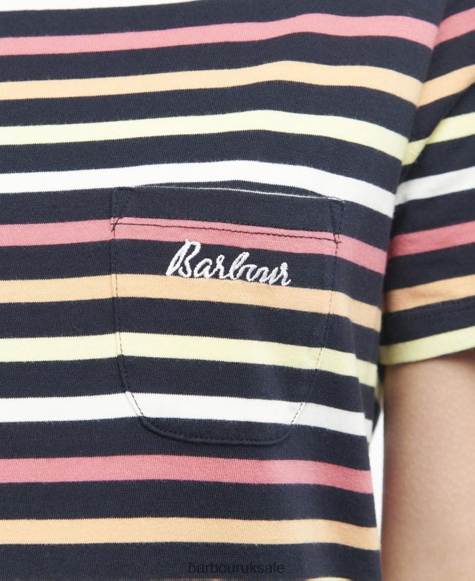 Short-Sleeved Bradley Top Barbour Women R08LB61690 Clothing Navy Multistripe