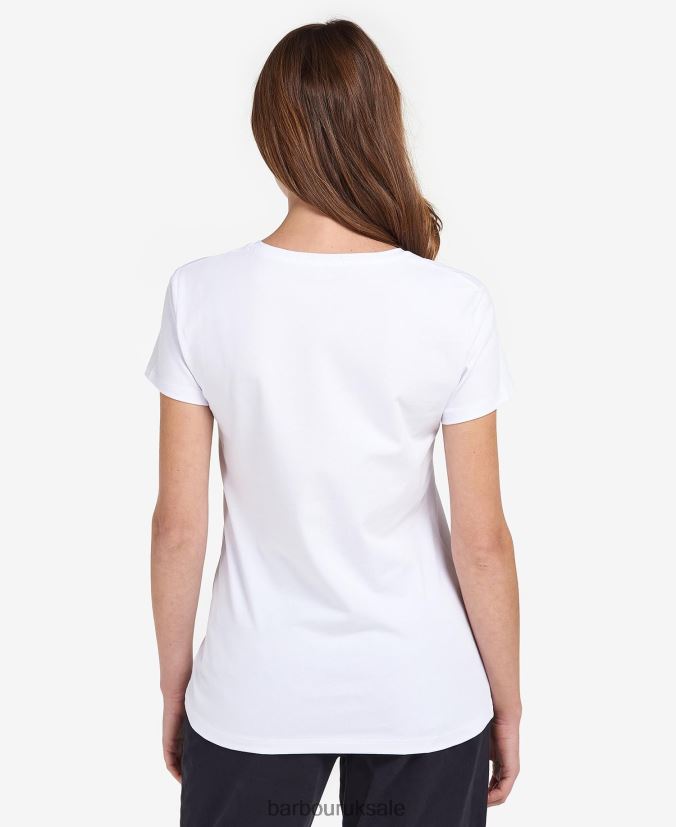 Southport T-Shirt Barbour Women R08LB61660 Clothing Light Grey Marl
